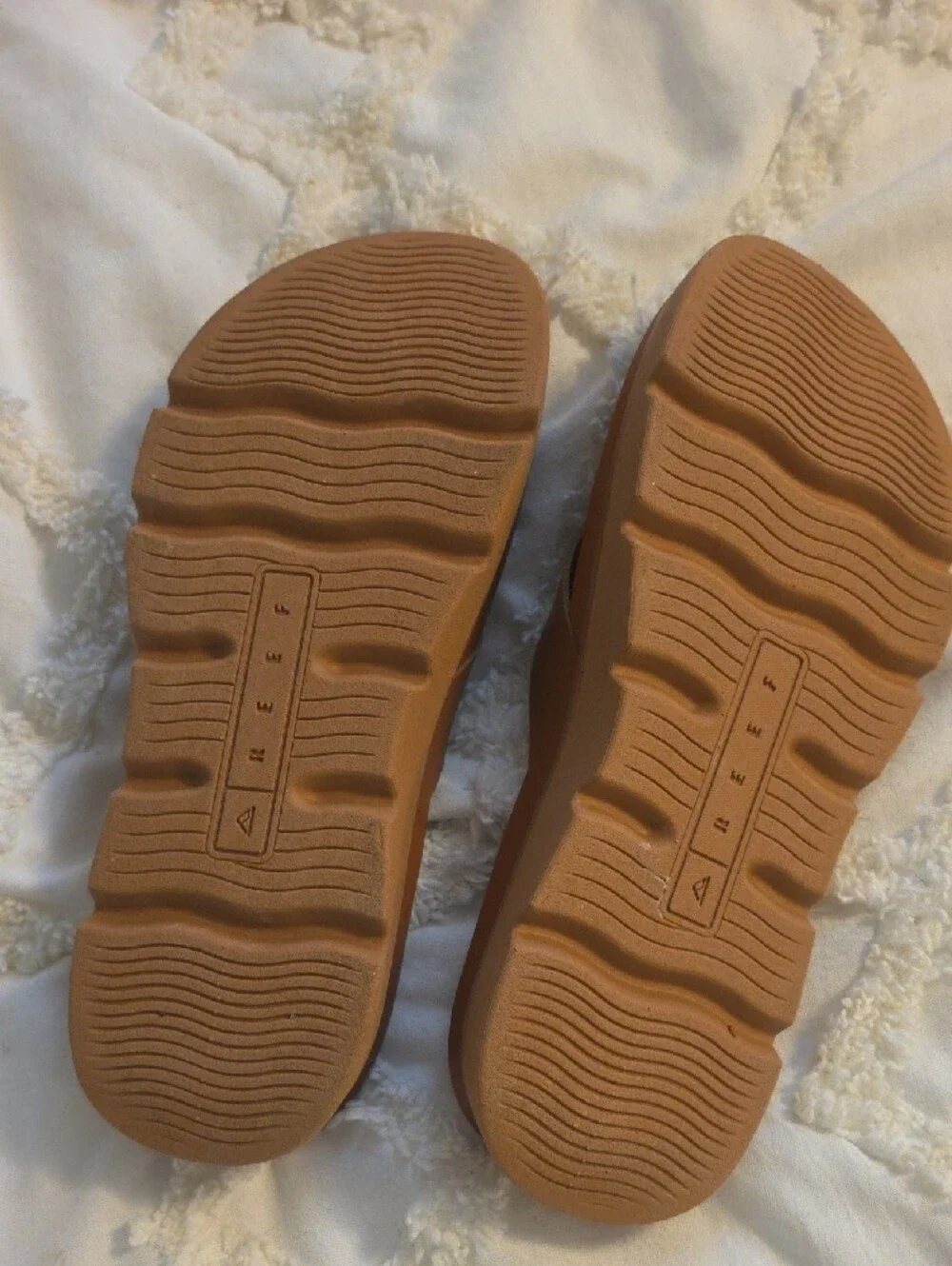 REEF Tan Platform Thong Sandals